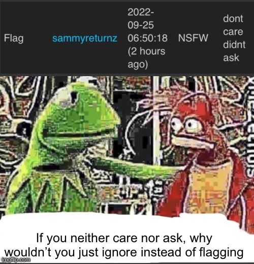 If you neither care nor ask, why wouldn’t you just ignore instead of flagging | image tagged in my brother in christ | made w/ Imgflip meme maker
