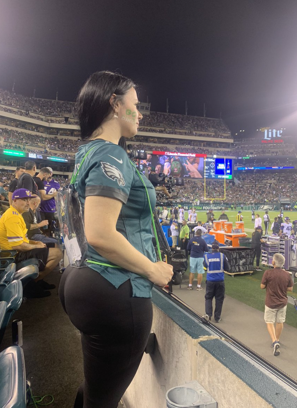 High Quality Vikings Fan Staring At Eagles Fans Butt Blank Meme Template