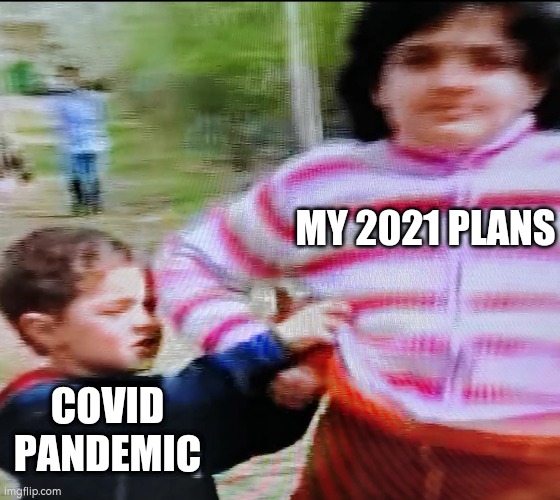 Retaliating Toddler | MY 2021 PLANS; COVID PANDEMIC | image tagged in retaliating toddler | made w/ Imgflip meme maker