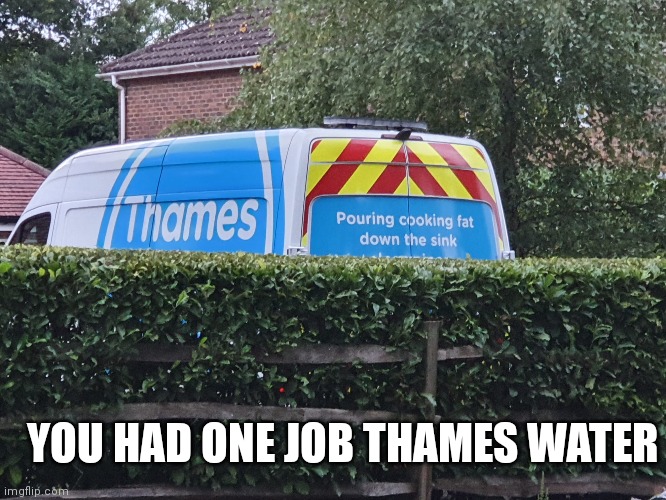 You had one job | YOU HAD ONE JOB THAMES WATER | image tagged in memes,you had one job,funny,fail | made w/ Imgflip meme maker