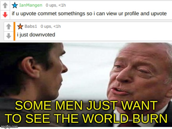 SOME MEN JUST WANT TO SEE THE WORLD BURN | image tagged in some men just want to watch the world burn | made w/ Imgflip meme maker