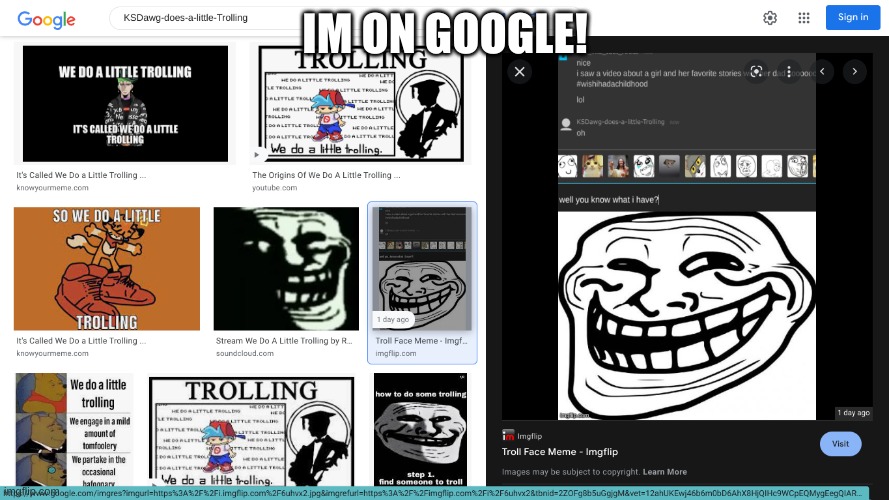 IM ON GOOGLE! | made w/ Imgflip meme maker
