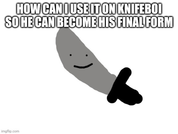 HOW CAN I USE IT ON KNIFEBOI SO HE CAN BECOME HIS FINAL FORM | made w/ Imgflip meme maker