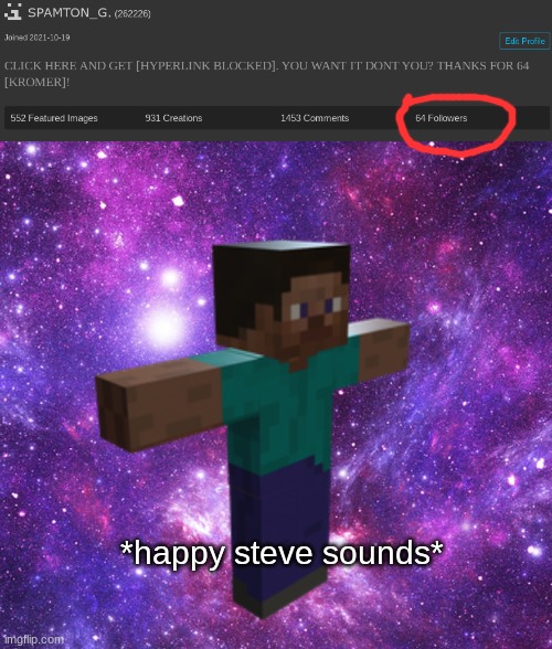 *happy steve sounds* | image tagged in space steve | made w/ Imgflip meme maker