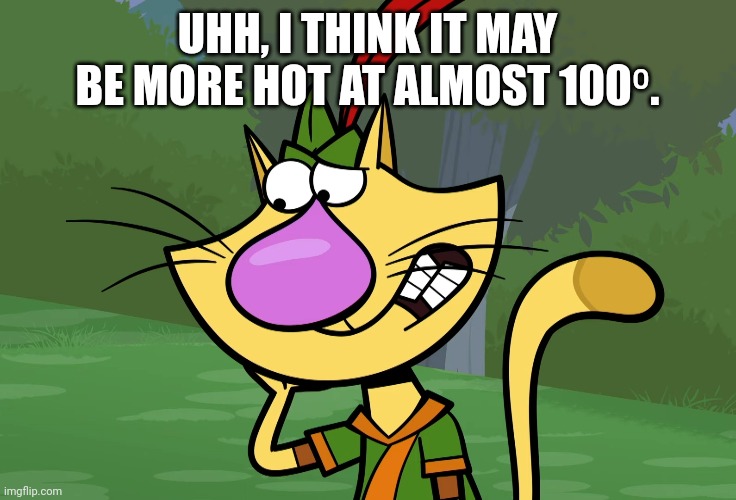 UHH, I THINK IT MAY BE MORE HOT AT ALMOST 100⁰. | made w/ Imgflip meme maker