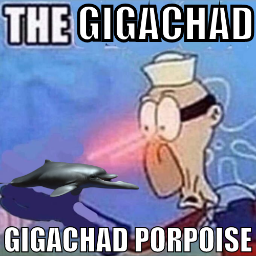 High Quality THE GIGACHAD PORPOISE Blank Meme Template