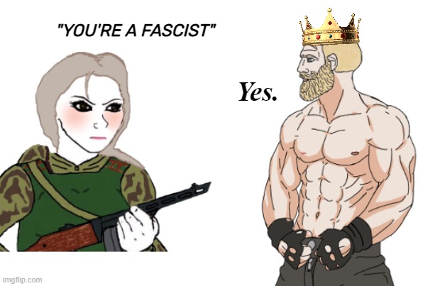 "YOU'RE A FASCIST"; Yes. | made w/ Imgflip meme maker