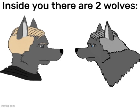 Inside you there are 2 wolves: | made w/ Imgflip meme maker