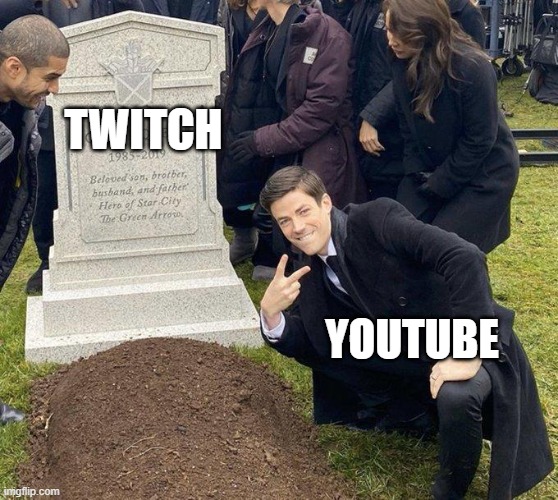 Twitch's Funeral | TWITCH; YOUTUBE | image tagged in funeral | made w/ Imgflip meme maker