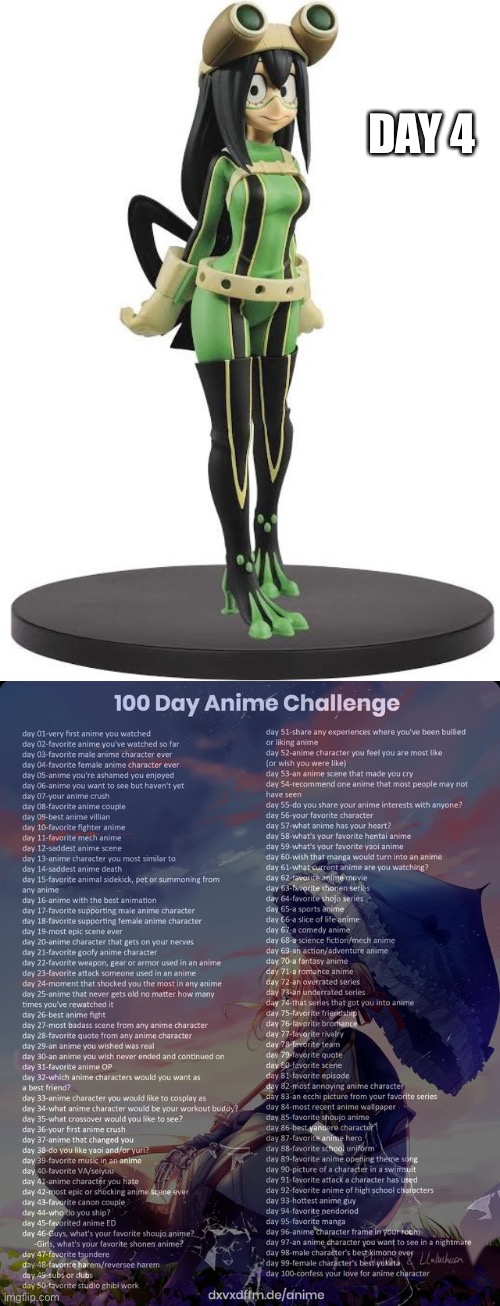 DAY 4 | image tagged in 100 day anime challenge | made w/ Imgflip meme maker