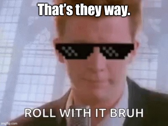 Roll with it bruh | That’s they way. | image tagged in roll with it bruh | made w/ Imgflip meme maker