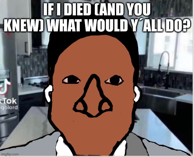 n | IF I DIED (AND YOU KNEW) WHAT WOULD Y´ALL DO? | image tagged in n | made w/ Imgflip meme maker