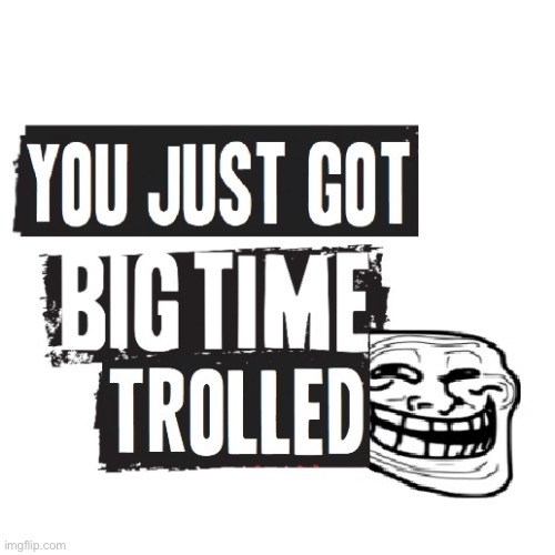 You Just Got Big Time Trolled | image tagged in you just got big time trolled | made w/ Imgflip meme maker