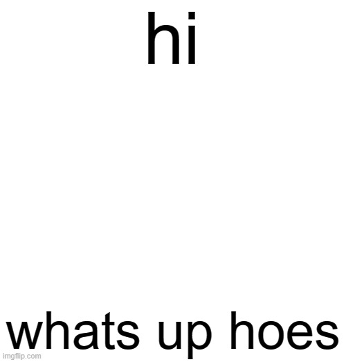 hi; whats up hoes | made w/ Imgflip meme maker