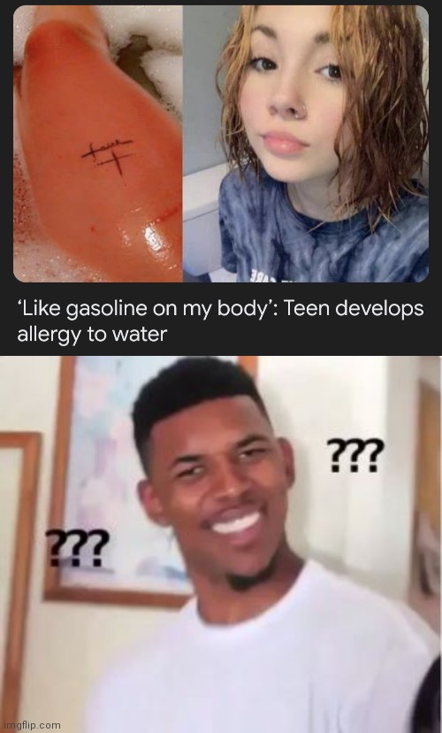 Idk if anyone else has wondering what would happen to someone allergic to water | image tagged in nick young | made w/ Imgflip meme maker