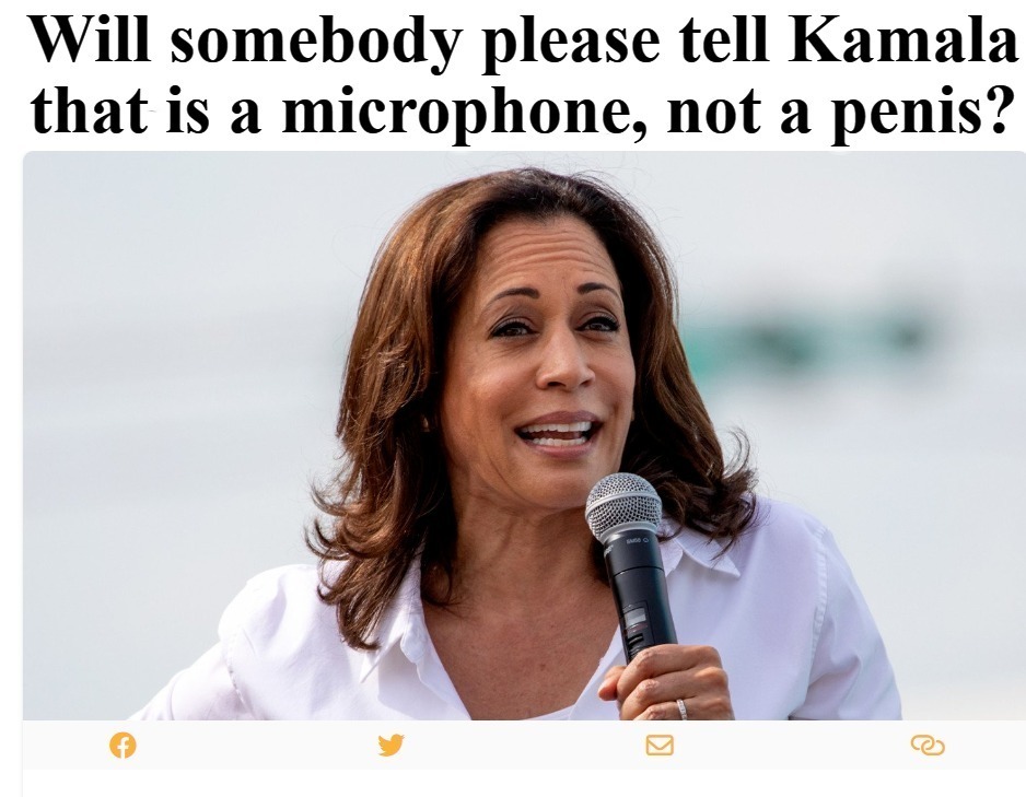 Will somebody please tell Kamala that's a microphone, not a penis? | image tagged in kamala harris,blow jobs,no jobs,heels up harris,joe and the hoe,ho ho ho | made w/ Imgflip meme maker