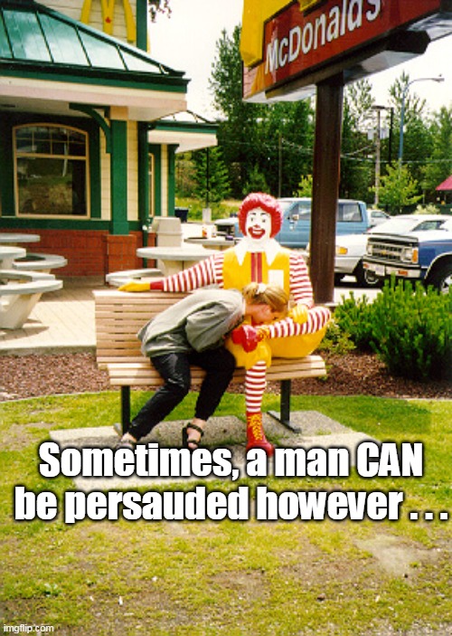 Sometimes, a man CAN be persauded however . . . | made w/ Imgflip meme maker