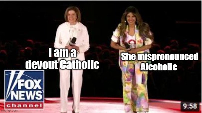 Pelosi Booed off stage @ NYC Music Fest | I am a devout Catholic She mispronounced Alcoholic | image tagged in drunken old hag | made w/ Imgflip meme maker