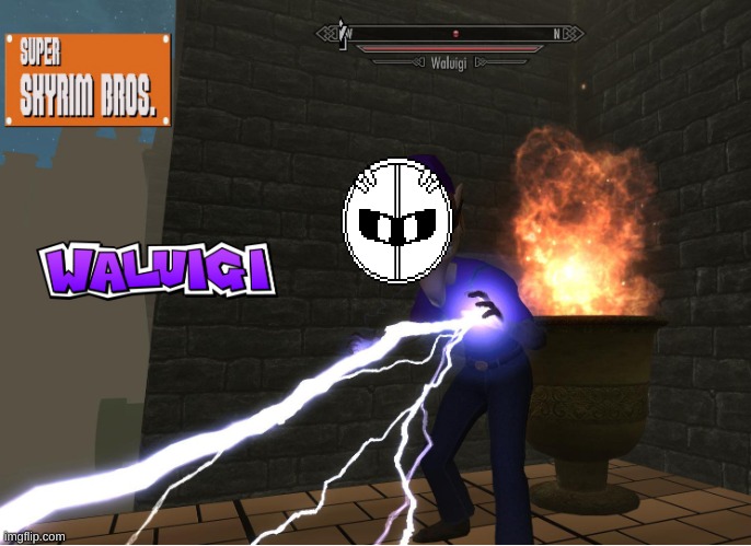 Waluigi in Skyrim | image tagged in waluigi in skyrim | made w/ Imgflip meme maker