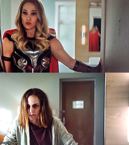 High Quality Natalie Portman Thor Night and Day Blank Meme Template