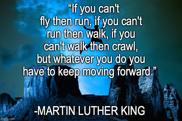 PERSEVERANCE | “If you can't fly then run, if you can't run then walk, if you can't walk then crawl, but whatever you do you have to keep moving forward.”; -MARTIN LUTHER KING | image tagged in do not quit,get back up,stay the course | made w/ Imgflip meme maker