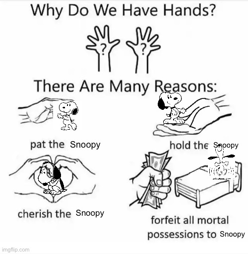 Why do we have hands? (all blank) | Snoopy; Snoopy; Snoopy; Snoopy | image tagged in why do we have hands all blank,snoopy | made w/ Imgflip meme maker