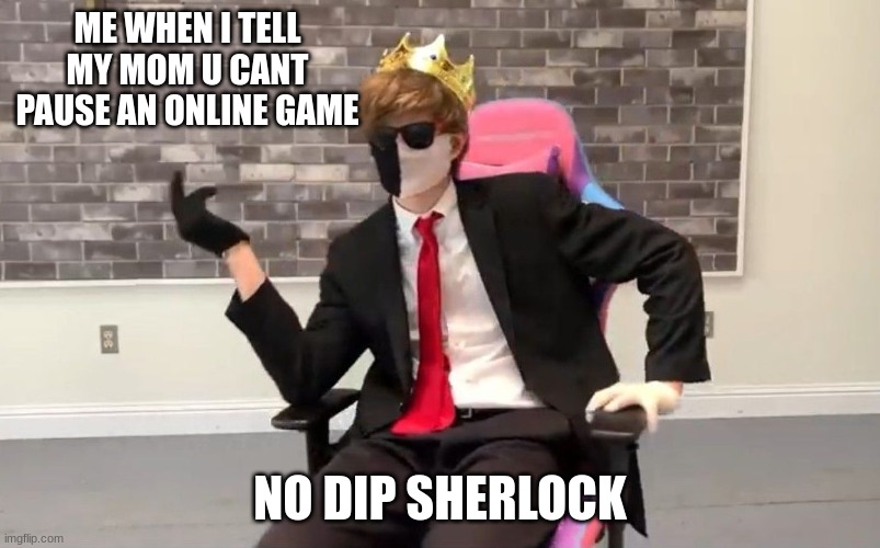 Ranboo | ME WHEN I TELL MY MOM U CANT PAUSE AN ONLINE GAME; NO DIP SHERLOCK | image tagged in ranboo | made w/ Imgflip meme maker
