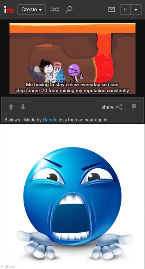 Mf still mentions me | image tagged in angry blue guy | made w/ Imgflip meme maker