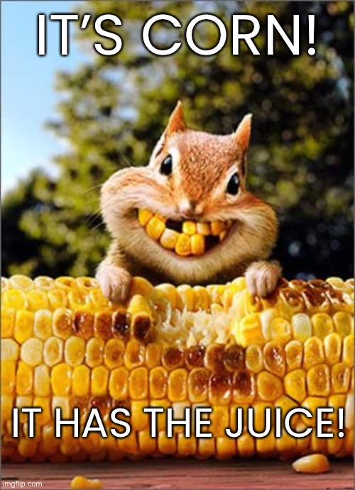 I mean, is corn! |  IT’S CORN! IT HAS THE JUICE! | image tagged in corn,funny,awesome | made w/ Imgflip meme maker