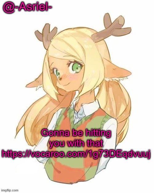 https://vocaroo.com/1g73DEqdvuuj | Gonna be hitting you with that https://vocaroo.com/1g73DEqdvuuj | image tagged in asriel's noelle temp yet again | made w/ Imgflip meme maker