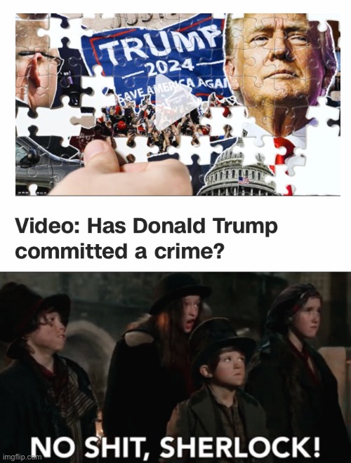 image tagged in no shit sherlock,donald trump,ive committed various war crimes | made w/ Imgflip meme maker