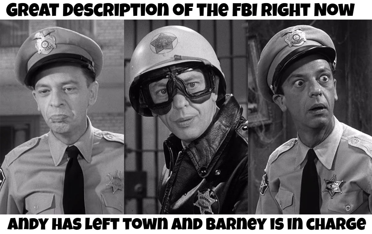 Great Description of the FBI Right Now | image tagged in mayberry,barney fife,full retard,never go full retard,government overreach,government corruption | made w/ Imgflip meme maker