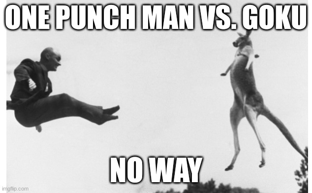 THAT ONE EPIC MOMENT | ONE PUNCH MAN VS. GOKU; NO WAY | image tagged in memes | made w/ Imgflip meme maker