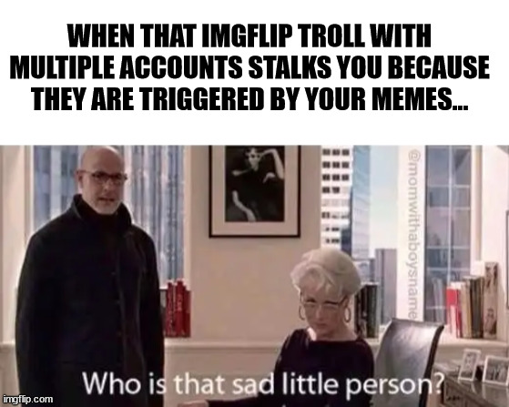 They just can't help it...  They are obsessed... | WHEN THAT IMGFLIP TROLL WITH MULTIPLE ACCOUNTS STALKS YOU BECAUSE THEY ARE TRIGGERED BY YOUR MEMES... | image tagged in libtard,stalker | made w/ Imgflip meme maker