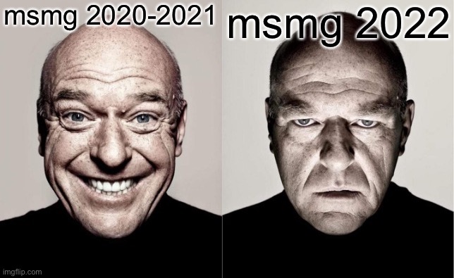 Hank Breaking Bad | msmg 2020-2021; msmg 2022 | image tagged in hank breaking bad | made w/ Imgflip meme maker