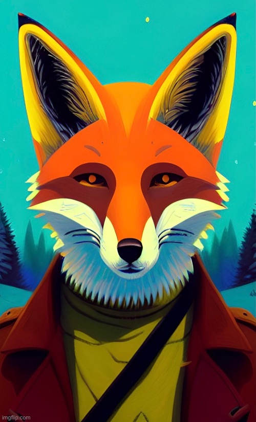 Another AI generated fox, made by WOMBO.Dream | made w/ Imgflip meme maker