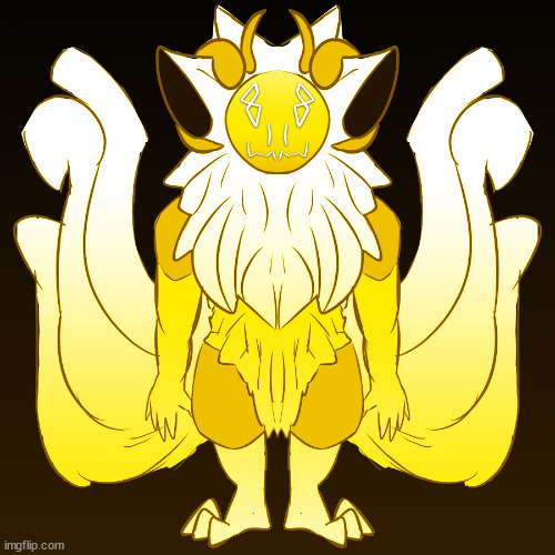 first of those celestial protogen I was talking about, Sun.  (my art and character) | image tagged in furry,art,drawings | made w/ Imgflip meme maker