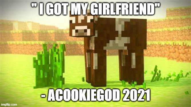 so true he literally said it in his video | " I GOT MY GIRLFRIEND"; - ACOOKIEGOD 2021 | image tagged in funny memes | made w/ Imgflip meme maker