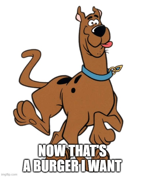 Scooby Run | NOW THAT'S A BURGER I WANT | image tagged in scooby run | made w/ Imgflip meme maker