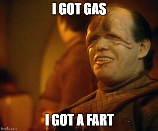I Thought it Was Smart? | I GOT GAS; I GOT A FART | image tagged in pakled star trek next generation | made w/ Imgflip meme maker