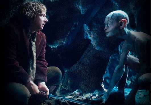 Bilbo and Gollum Blank Meme Template