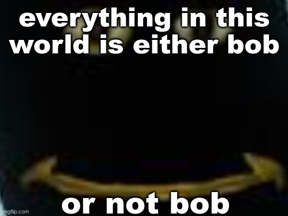 b o b | everything in this world is either bob; or not bob | made w/ Imgflip meme maker