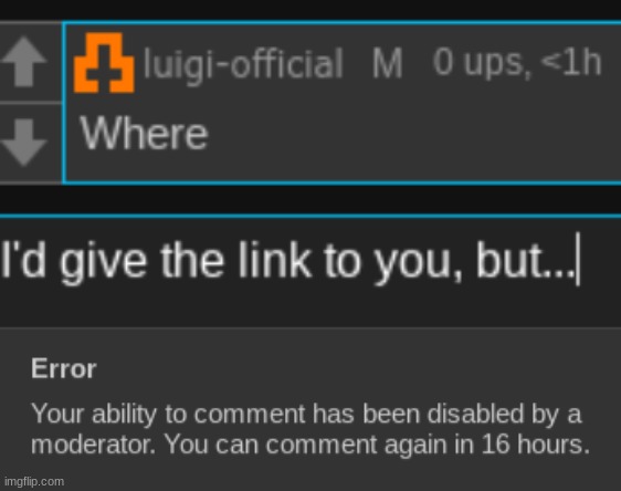 @luigi: just give me a memechat link in the comments | made w/ Imgflip meme maker