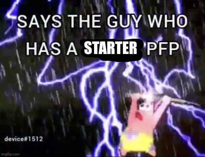 Says the guy who has a furry pfp | STARTER | image tagged in says the guy who has a furry pfp | made w/ Imgflip meme maker