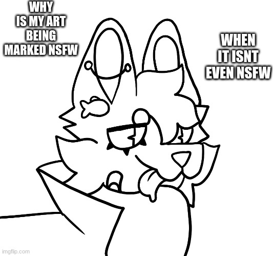 troll | WHY IS MY ART BEING MARKED NSFW; WHEN IT ISNT EVEN NSFW | made w/ Imgflip meme maker