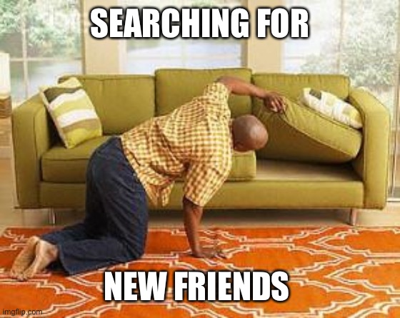 searching  | SEARCHING FOR NEW FRIENDS | image tagged in searching | made w/ Imgflip meme maker