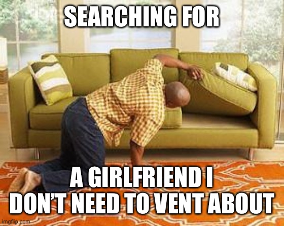 searching  | SEARCHING FOR A GIRLFRIEND I DON’T NEED TO VENT ABOUT | image tagged in searching | made w/ Imgflip meme maker