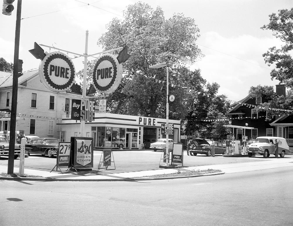 Old time gas station Blank Meme Template