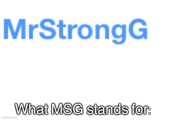 What MSG stands for: | made w/ Imgflip meme maker