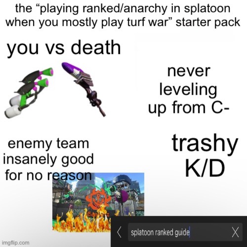 idk if this only applies to me | image tagged in splatoon,splatoon 2,splatoon 3,starter pack | made w/ Imgflip meme maker